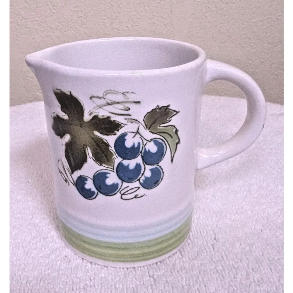 Vintage Blue Grapes Harmony House 4265 Japanese Ironstone Stoneware Creamer